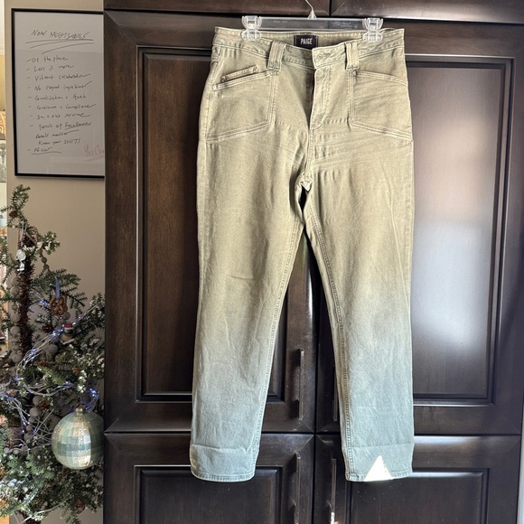 Paige Cindy Moss Green Highrise Ankle Jeans - Picture 8 of 10